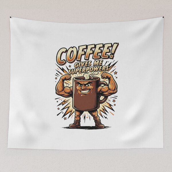 Item preview, Coffee Gives Me Superpowers - Funny Retro Comic Coffee designed and sold by InfiniteOrbit.