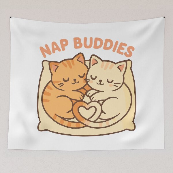 Artikelvorschau, Süße Katzen Nap Buddies – Schlafen mit Herz entworfen und verkauft von Pineapple-Tree.
