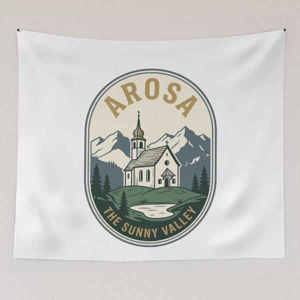 Item preview, Arosa Switzerland Sunny Valley Vintage Mountain Badge designed and sold by k3rstman1.