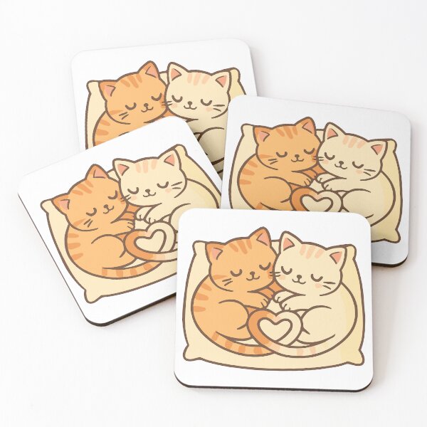 Item preview, Cute cats in a circle – Sleeping with a heart designed and sold by Pineapple-Tree.