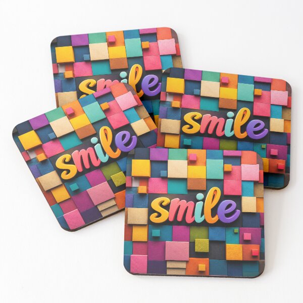 Item preview, Color Block Smile | Vibrant 3D Aesthetic Artwork designed and sold by Sticleg.