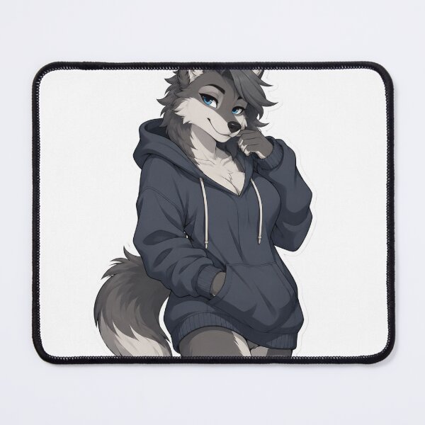 Item preview, Sultry Wolf in a Cozy Hoodie Relaxing designed and sold by Furrenzy.