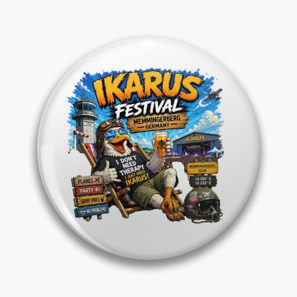 Item preview, Ikarus Festival Memmingerberg Germany T-Shirt – Funny Pilot Eagle Party Graphic Tee | EDM Festival Travel Shirt designed and sold by Sushikidsntod.