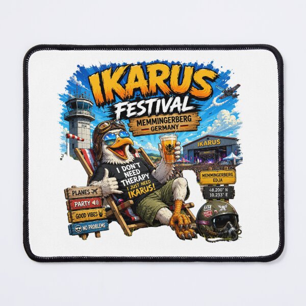 Item preview, Ikarus Festival Memmingerberg Germany T-Shirt – Funny Pilot Eagle Party Graphic Tee | EDM Festival Travel Shirt designed and sold by Sushikidsntod.