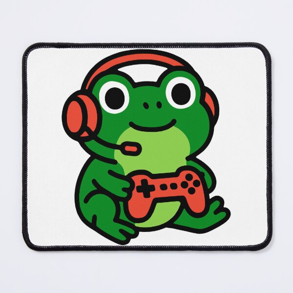 Item preview, Cute Gamer Frog Cartoon designed and sold by Krincydigitalart.