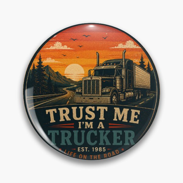 Item preview, TRUST ME I'M A TRUCKER Retro Badge – Vintage Work Graphic designed and sold by Mac Sketches.