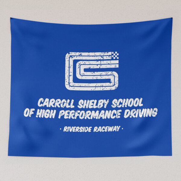 Item preview, 1962 Carroll Shelby School of High Performance Driving - white worn print designed and sold by retropetrol.