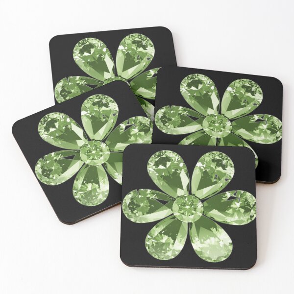 Item preview, Green Emerald Crystal Rose Flower | Luxury Sticker Art designed and sold by Rawafi Art Studio.