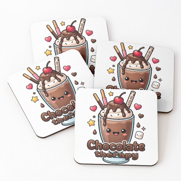 Item preview, Cute Chocolate Milkshake Chocolate Therapy Kawaii Dessert Design designed and sold by BobaBunny76.