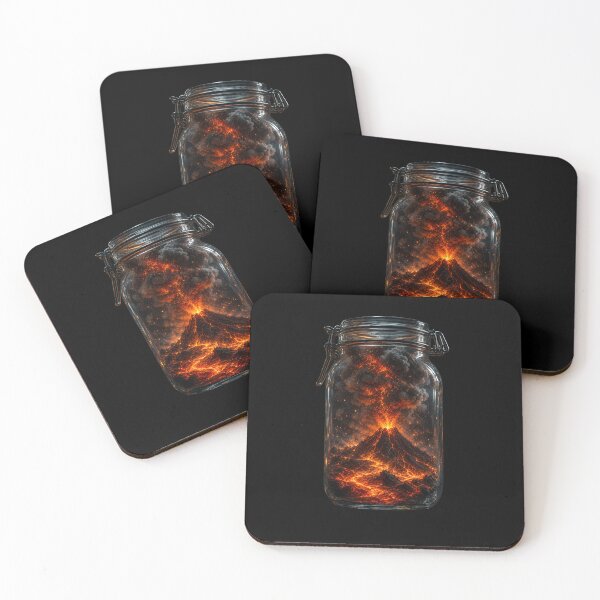 Item preview, Volcano Inside Glass Jar | Surreal Lava Eruption Art designed and sold by M.Store.