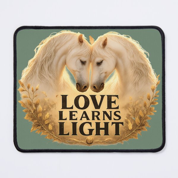 Item preview, Love Learns Light, Romantic Healing Horse Aesthetic Design designed and sold by JagrDesigns.