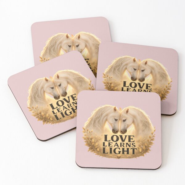 Item preview, Love Learns Light, Romantic Healing Horse Aesthetic Design designed and sold by JagrDesigns.