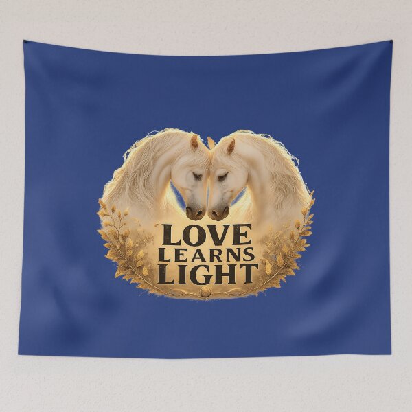 Item preview, Love Learns Light, Romantic Healing Horse Aesthetic Design designed and sold by JagrDesigns.