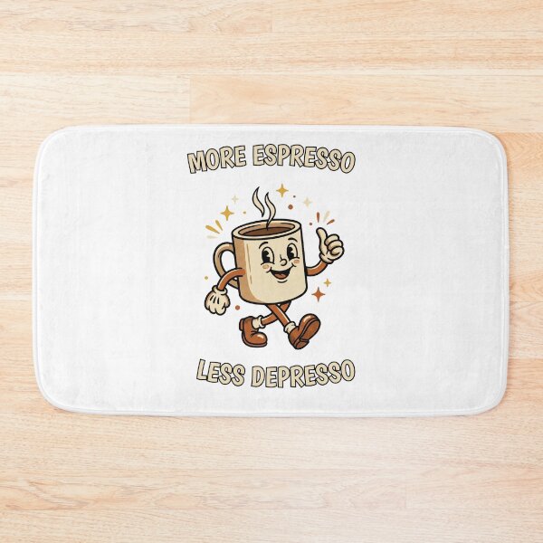 Item preview, More Espresso Less Depresso – Retro Coffee Cup Funny Quote! designed and sold by InfiniteOrbit.
