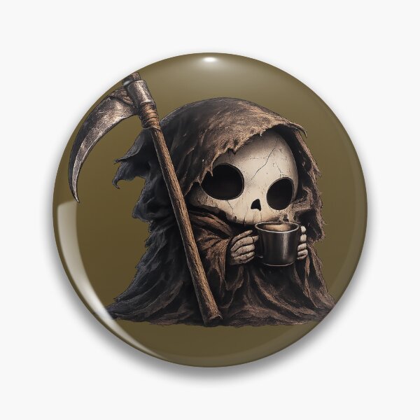 Item preview, Chibi Grim Reaper sips coffee designed and sold by ElijahTheOne.