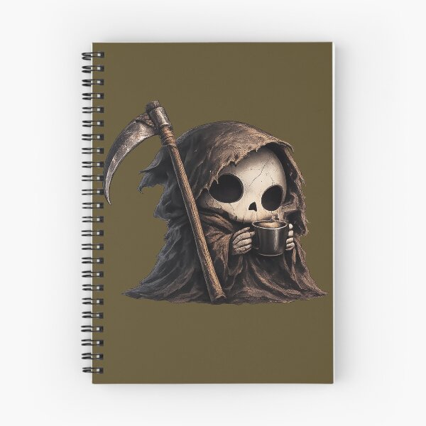Item preview, Chibi Grim Reaper sips coffee designed and sold by ElijahTheOne.