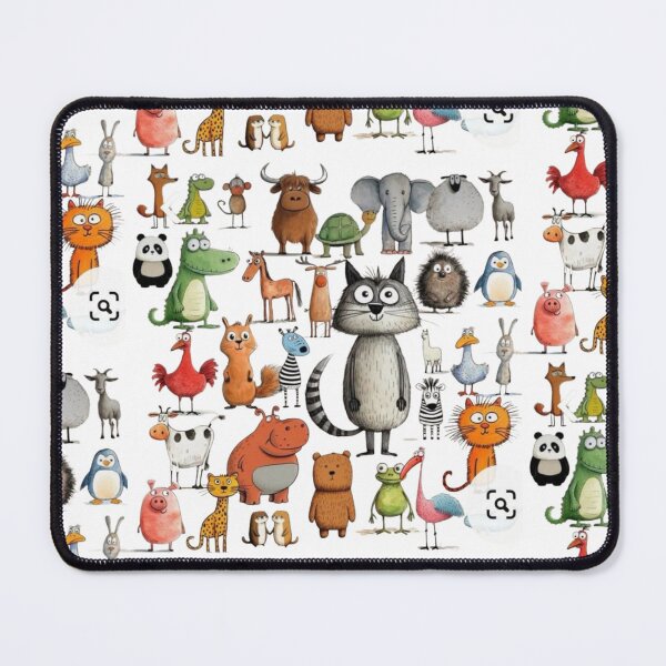 Item preview, Cute Cartoon Animals Collection Whimsical Watercolor Wildlife designed and sold by gokhanuzen.