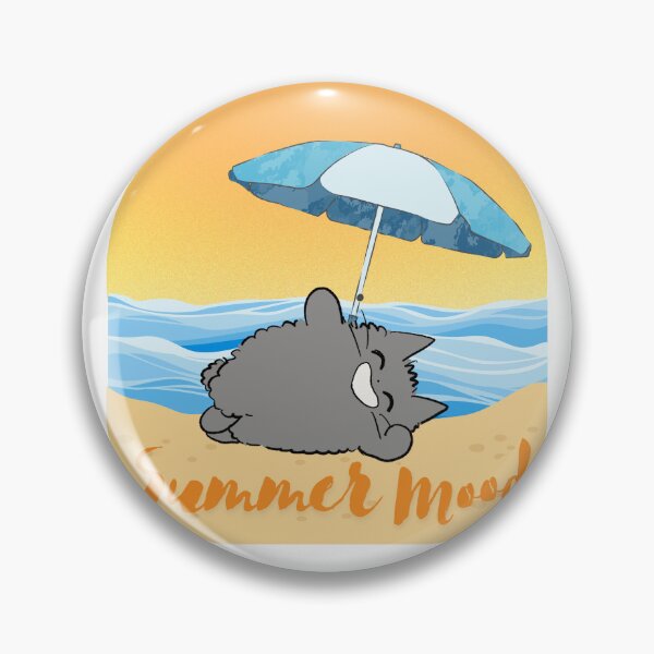 Item preview, ​Summer Mood Cute Cat Chilling on Beach designed and sold by Atlasoloji.