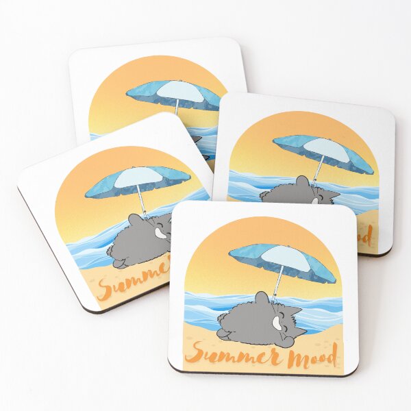 Item preview, ​Summer Mood Cute Cat Chilling on Beach designed and sold by Atlasoloji.