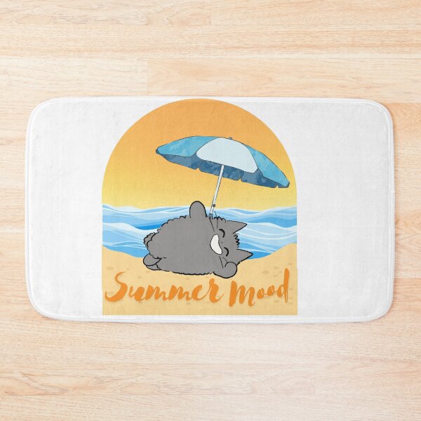 Item preview, ​Summer Mood Cute Cat Chilling on Beach designed and sold by Atlasoloji.