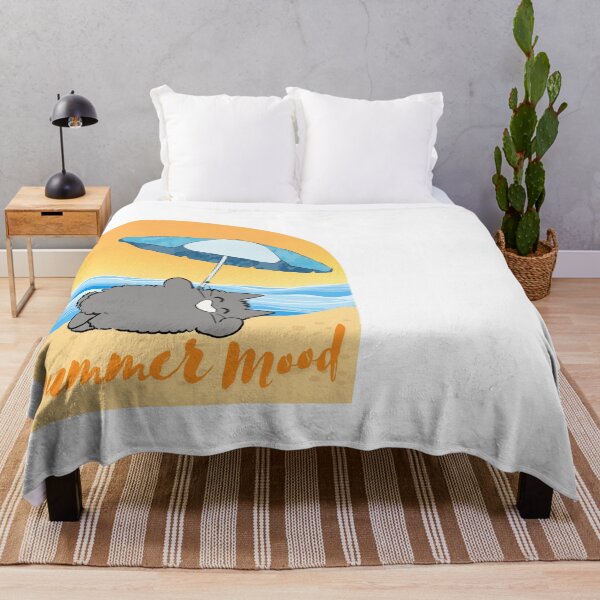 Item preview, ​Summer Mood Cute Cat Chilling on Beach designed and sold by Atlasoloji.
