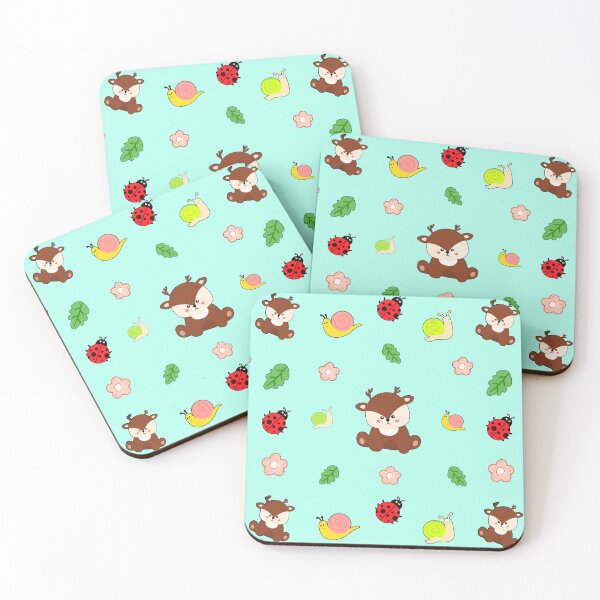 Item preview, Cute Pastel Kawaii Woodland Animals Seamless Pattern Design designed and sold by NadDot.