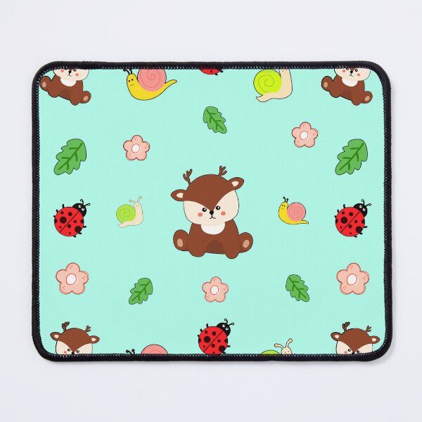 Item preview, Cute Pastel Kawaii Woodland Animals Seamless Pattern Design designed and sold by NadDot.
