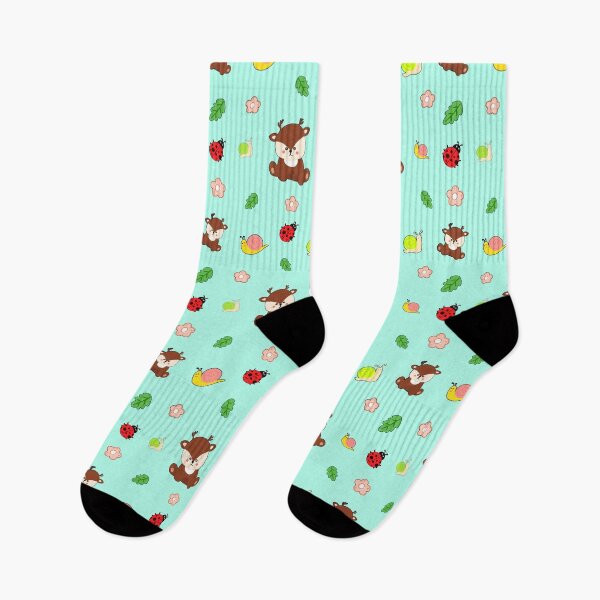 Item preview, Cute Pastel Kawaii Woodland Animals Seamless Pattern Design designed and sold by NadDot.