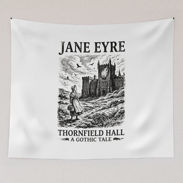 Item preview, Jane Eyre Thornfield Hall A Gothic Tale Vintage Engraving designed and sold by Fenay Designs.