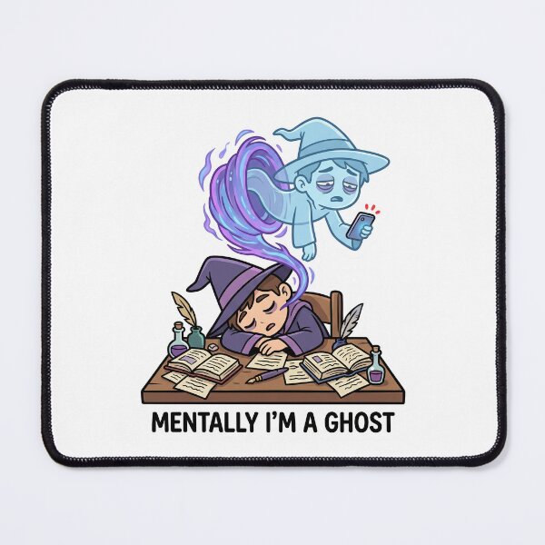 Item preview, Mentally I'm A Ghost - Funny Wizard Burnout Sticker designed and sold by PerfectTerrible.