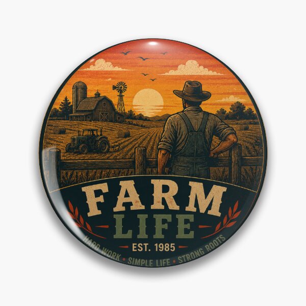 Item preview, FARM LIFE Retro Badge – Vintage Farming Graphic designed and sold by Mac Sketches.