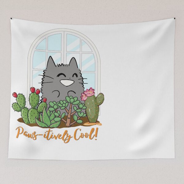 Item preview, Pawsitively Cool Cat and Prickly Cactus Plants designed and sold by Atlasoloji.