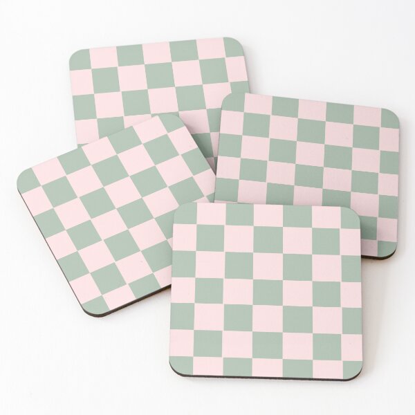 Item preview, Pastel Pink and Sage Green Checkered Pattern designed and sold by Designs by IMA.