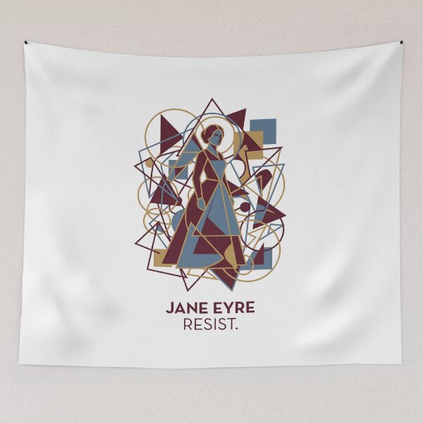 Item preview, Jane Eyre Resist Geometric Cubist Mosaic Portrait Graphic designed and sold by Fenay Designs.