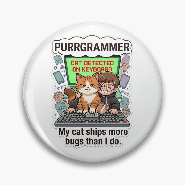 Item preview, Purrgrammer Cat Detected on Keyboard designed and sold by IntrovertEngineer11.