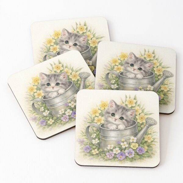 Item preview, Gentle Kitten in a Watering Can – Whimsical Storybook Cat T-Shirt designed and sold by FunscapeHQ.