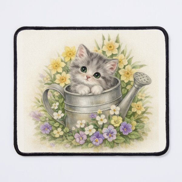 Item preview, Gentle Kitten in a Watering Can – Whimsical Storybook Cat T-Shirt designed and sold by FunscapeHQ.