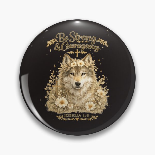 Item preview, Be Strong & Courageous Wolf Christian Shirt | Joshua 1:9 Faith Wolf Design designed and sold by Ashes to Artistry.