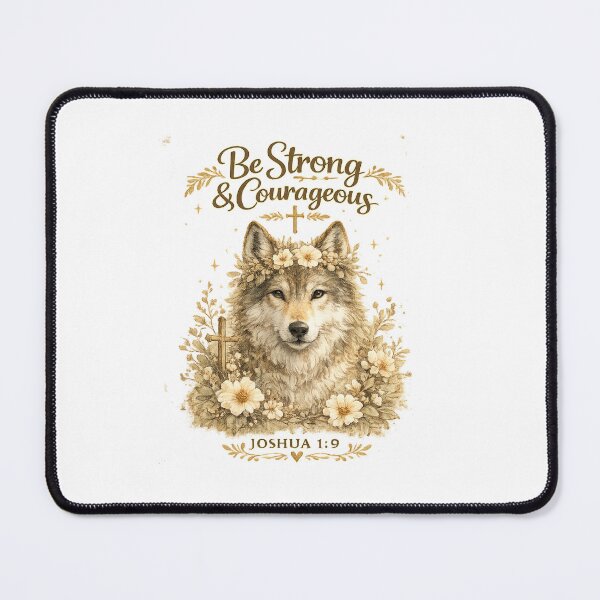 Item preview, Be Strong & Courageous Wolf Christian Shirt | Joshua 1:9 Faith Wolf Design designed and sold by Ashes to Artistry.