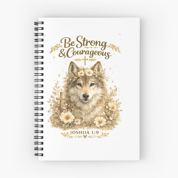 Item preview, Be Strong & Courageous Wolf Christian Shirt | Joshua 1:9 Faith Wolf Design designed and sold by Ashes to Artistry.