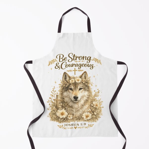 Item preview, Be Strong & Courageous Wolf Christian Shirt | Joshua 1:9 Faith Wolf Design designed and sold by Ashes to Artistry.