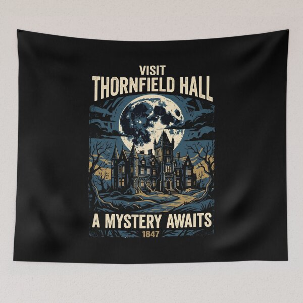 Item preview, Visit Thornfield Hall A Mystery Awaits Jane Eyre Retro Travel Poster designed and sold by Fenay Designs.