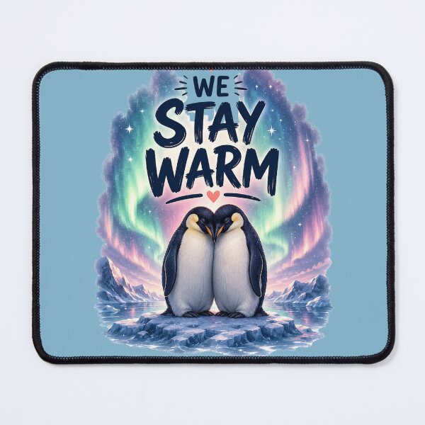 Item preview, We Stay Warm, Cozy Penguin Love Aesthetic Design designed and sold by JagrDesigns.