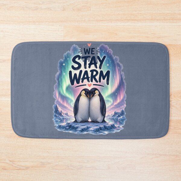 Item preview, We Stay Warm, Cozy Penguin Love Aesthetic Design designed and sold by JagrDesigns.