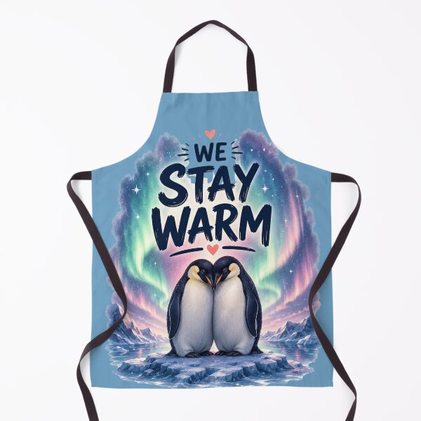 Item preview, We Stay Warm, Cozy Penguin Love Aesthetic Design designed and sold by JagrDesigns.