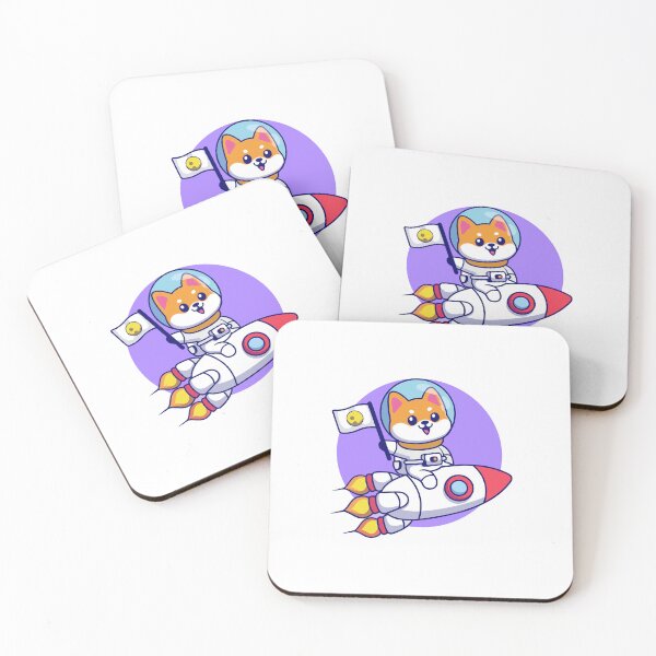Item preview, Cute Shiba Inu Dog Astronaut Riding Rocket Space Cartoon designed and sold by Hiro Hiro.