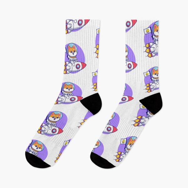 Item preview, Cute Shiba Inu Dog Astronaut Riding Rocket Space Cartoon designed and sold by Hiro Hiro.