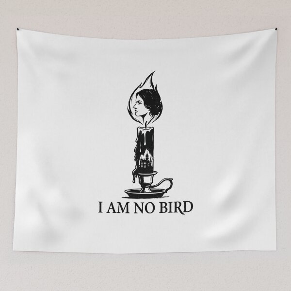Item preview, Jane Eyre I Am No Bird Minimalist Candle Flame Line Art designed and sold by Fenay Designs.