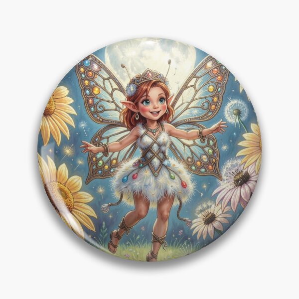 Item preview, A moonlit elven girl dancing among glowing flowers and drifting dandelion dreams designed and sold by FotoworldEdel.