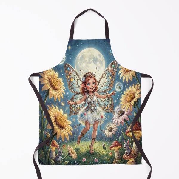 Item preview, A moonlit elven girl dancing among glowing flowers and drifting dandelion dreams designed and sold by FotoworldEdel.